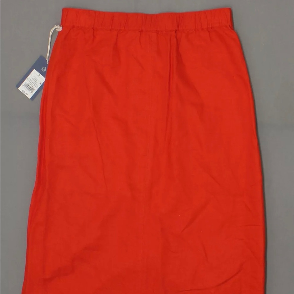 Universal Thread Red/Orange Button Front Skirt - image 4